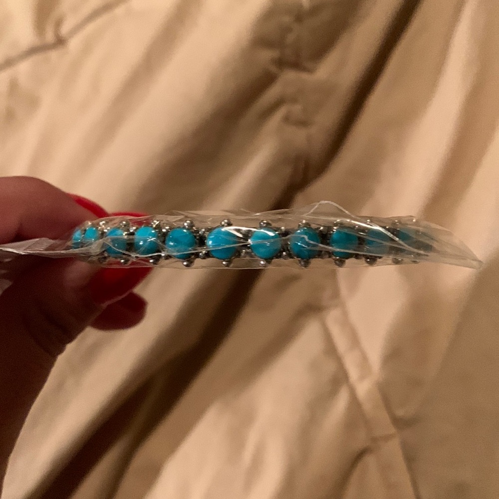 Real silver baby blue bracelet